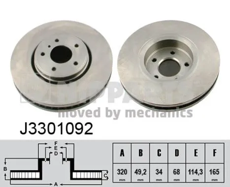Гальмівні диски передні J3301092 Nipparts