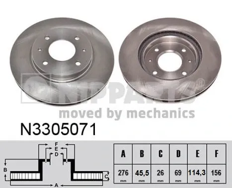 Гальмівні диски передні N3305071 Nipparts