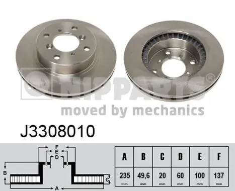 Гальмівні диски передні J3308010 Nipparts