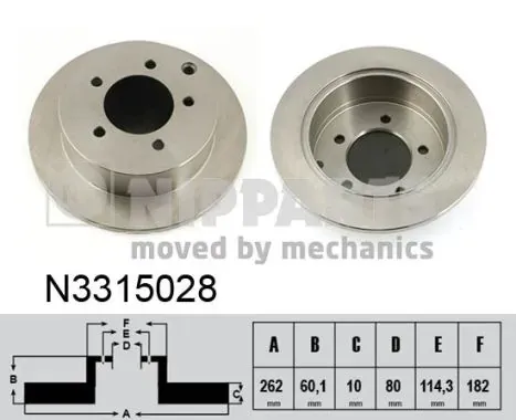 Гальмівні диски N3315028 Nipparts