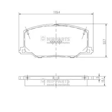 Передні тормозні колодки J3602037 Nipparts