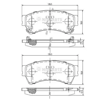 Передні тормозні колодки N3603071 Nipparts