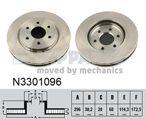 Гальмівні диски передні N3301096 Nipparts