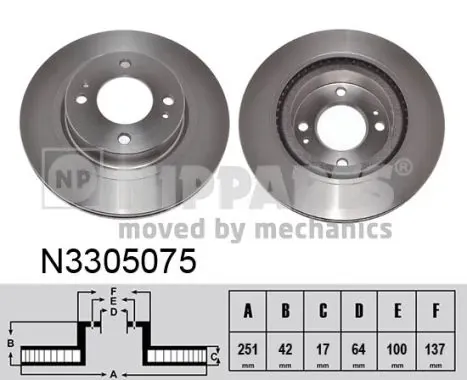 Гальмівні диски передні N3305075 Nipparts