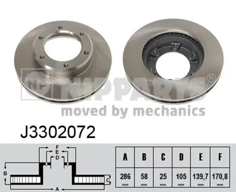 Гальмівні диски передні J3302072 Nipparts