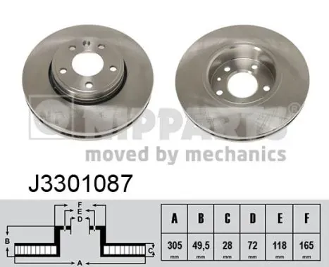 Гальмівні диски передні J3301087 Nipparts