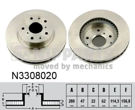 Гальмівні диски передні N3308020 Nipparts