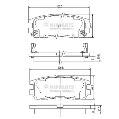Задні гальмівні колодки J3619001 Nipparts