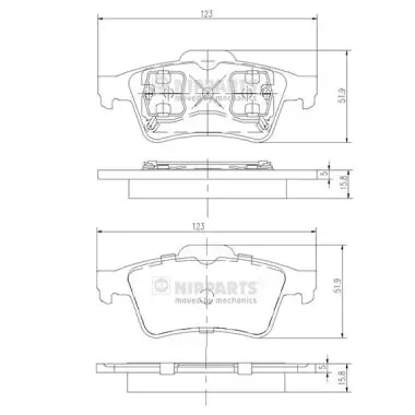 Задні гальмівні колодки J3611045 Nipparts