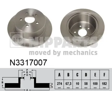 Гальмівні диски N3317007 Nipparts