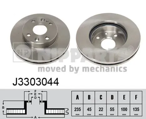 Гальмівні диски передні J3303044 Nipparts