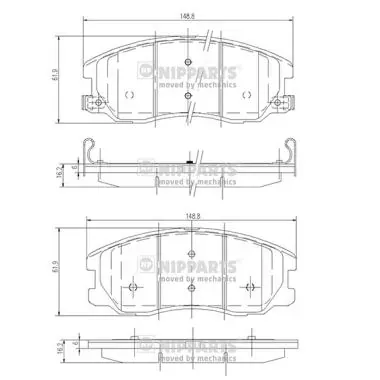 Передні тормозні колодки J3600913 Nipparts