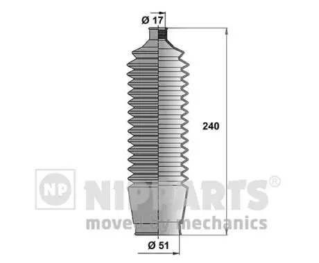 Пильник рульового механізму/рейки, правий N2855001 Nipparts