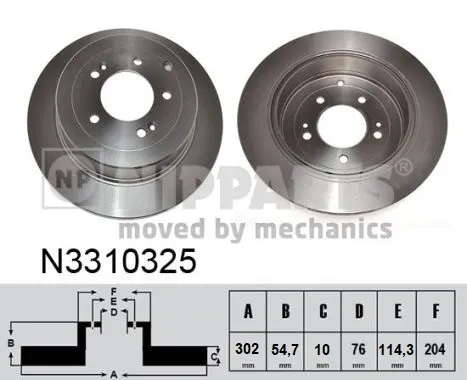 Гальмівні диски N3310325 Nipparts