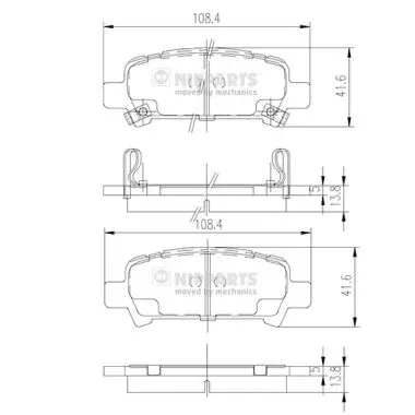 Задні гальмівні колодки J3617002 Nipparts