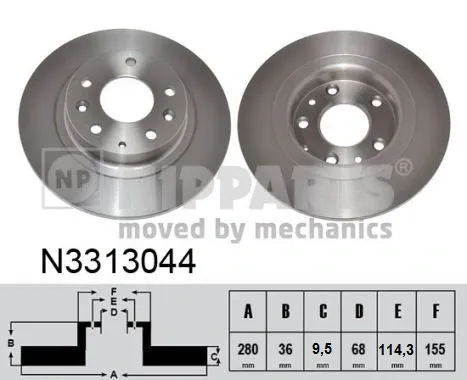 Гальмівні диски N3313044 Nipparts