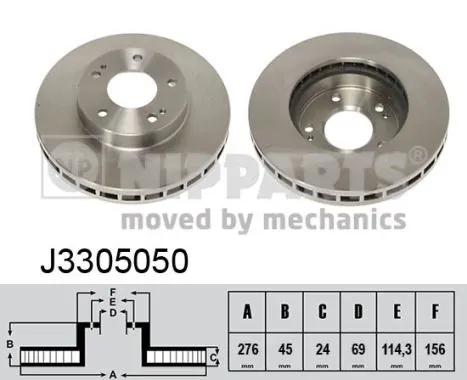 Гальмівні диски передні J3305050 Nipparts