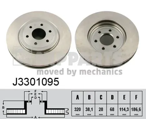 Гальмівні диски передні J3301095 Nipparts