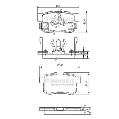 Задні гальмівні колодки J3614017 Nipparts