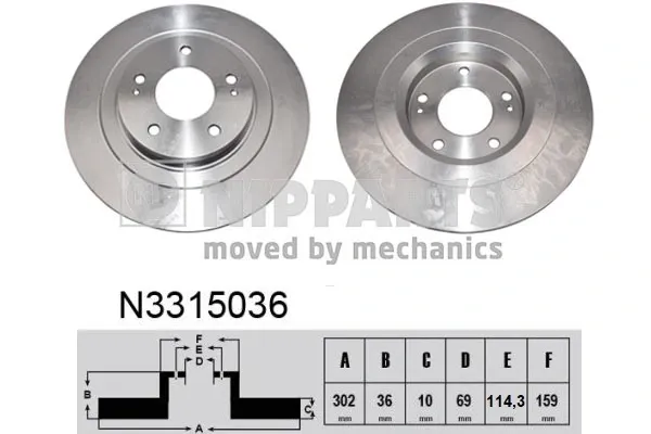 Гальмівні диски N3315036 Nipparts