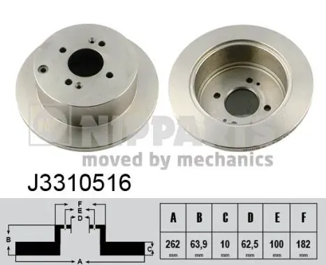 Гальмівні диски J3310516 Nipparts
