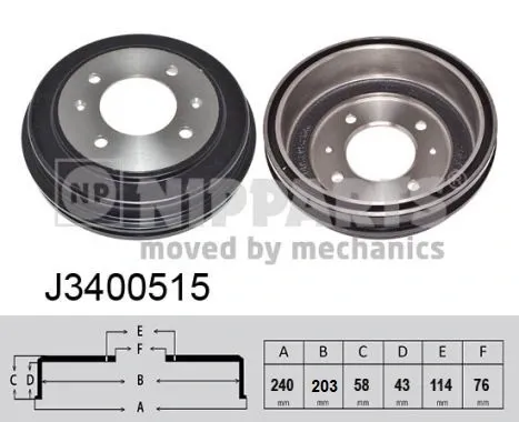 Барабан гальмівний задній J3400515 Nipparts