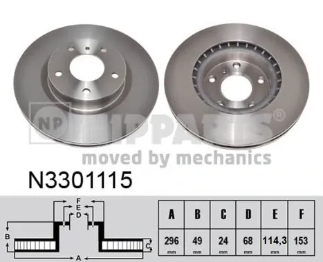 Гальмівні диски передні N3301115 Nipparts