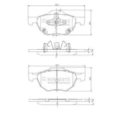 Передні тормозні колодки J3604064 Nipparts