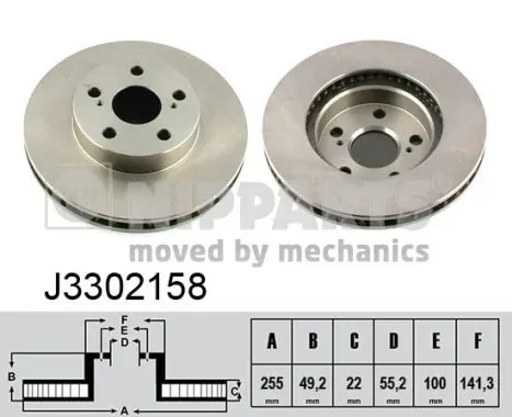 Гальмівні диски передні J3302158 Nipparts