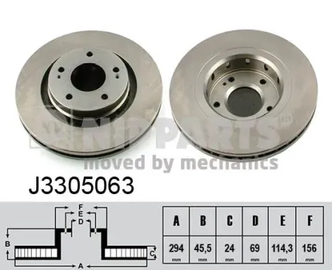 Гальмівні диски передні J3305063 Nipparts