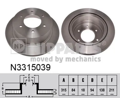 Гальмівні диски N3315039 Nipparts