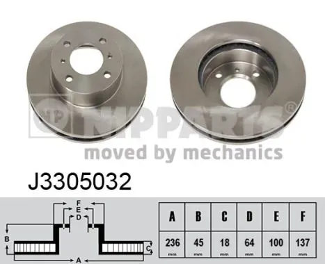Гальмівні диски передні J3305032 Nipparts
