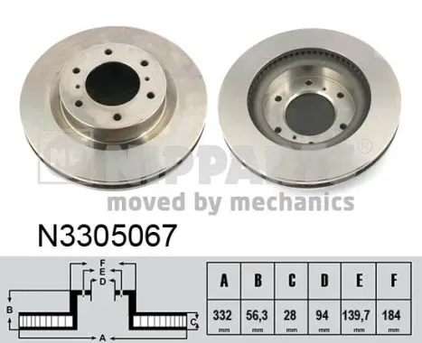Гальмівні диски передні N3305067 Nipparts