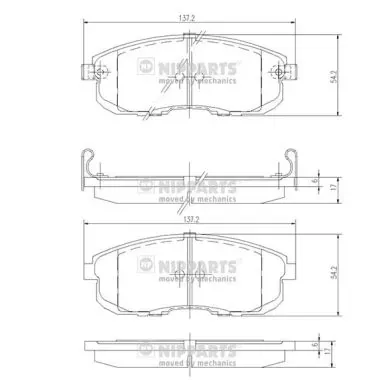 Передні тормозні колодки J3601044 Nipparts