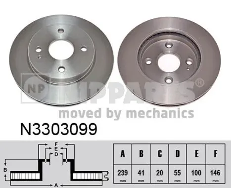 Гальмівні диски передні N3303099 Nipparts