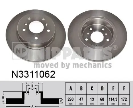 Гальмівні диски N3311062 Nipparts