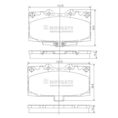 Передні тормозні колодки N3607022 Nipparts