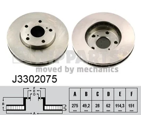 Гальмівні диски передні J3302075 Nipparts