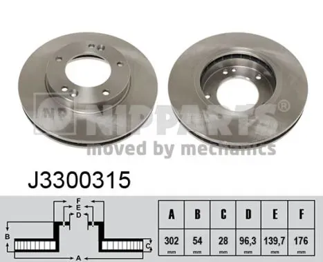 Гальмівні диски передні J3300315 Nipparts