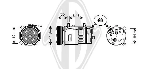Компресор кондиціонера DCK1026 Diederichs