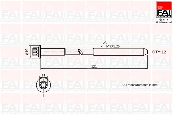 Болт ГБЦ B1630 FAI