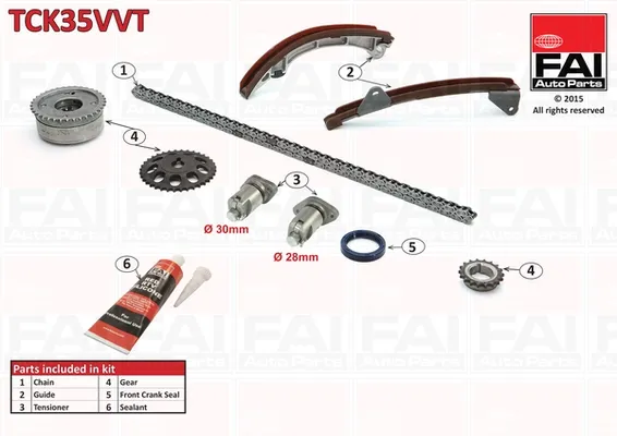 Комплект ланцюга ГРМ TCK35VVT FAI