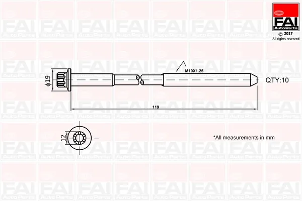 Болт ГБЦ B1321 FAI