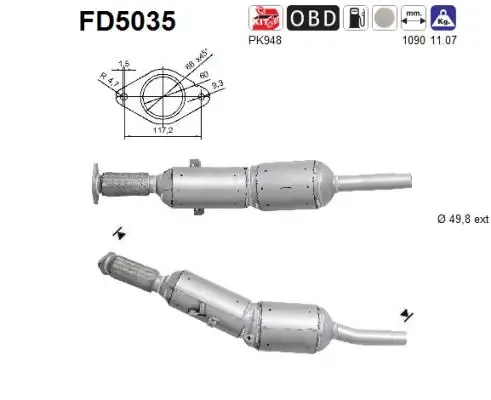 Сажевый фільтр FD5035 AS/Auto Storm