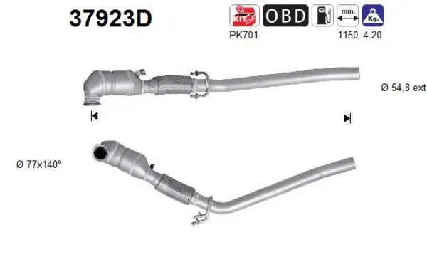Каталізатор 37923D AS/Auto Storm