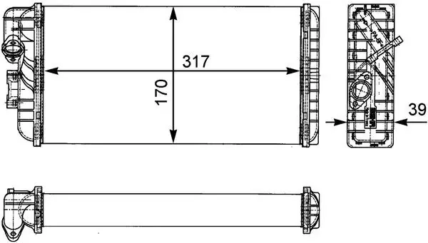 Радіатор пічки AH124000P Mahle Original