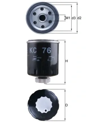 Паливний фільтр KC76 Mahle Original