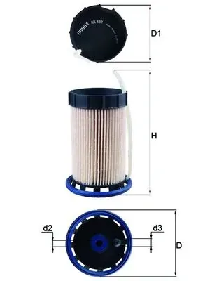 Паливний фільтр KX492 Mahle Original