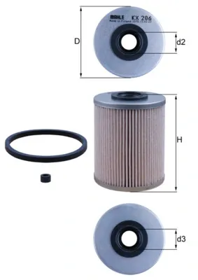 Паливний фільтр KX206D Mahle Original
