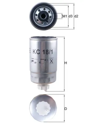 Паливний фільтр KC181 Mahle Original